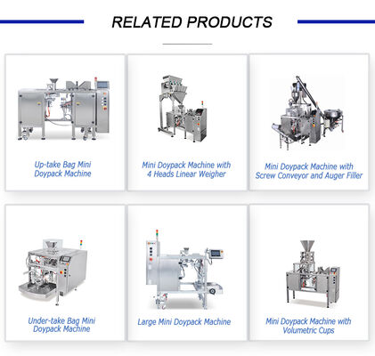 Automatic Powder Filling, Sealing & Labeling Machine for Food & Commodity Grade Plastic Pouches with Motor-Driven System